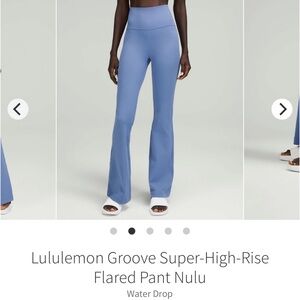 Lululemon Groove Super-High-Rise Flared Pant Nulu Size 4 Water Drop